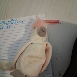 Ty Cream and Pink Bird Plush